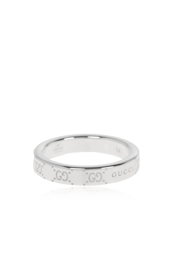 Gucci Silver ring with engraved logo