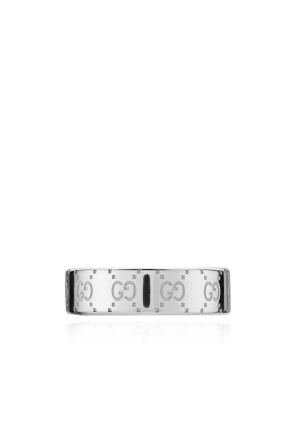 Gucci Silver ring with engraved logo