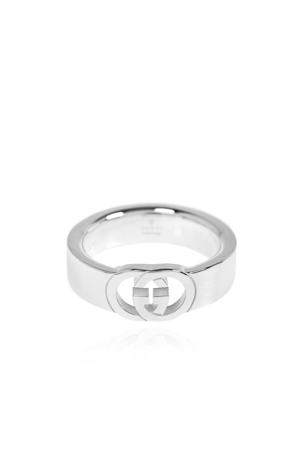 Silver ring with logo od Gucci