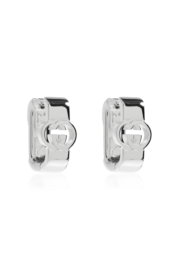 Silver earrings with logo od Gucci