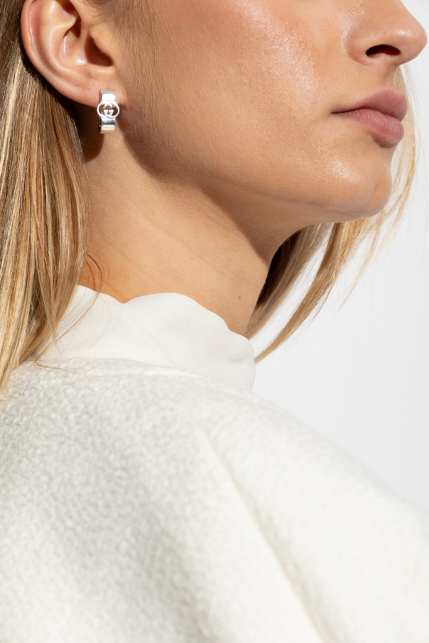 Gucci Pendientes de plata con logo