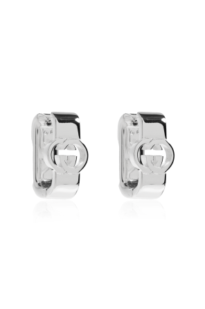 Silver earrings with logo