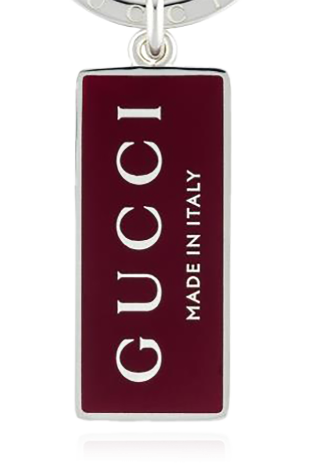 Gucci Llavero plateado con logo