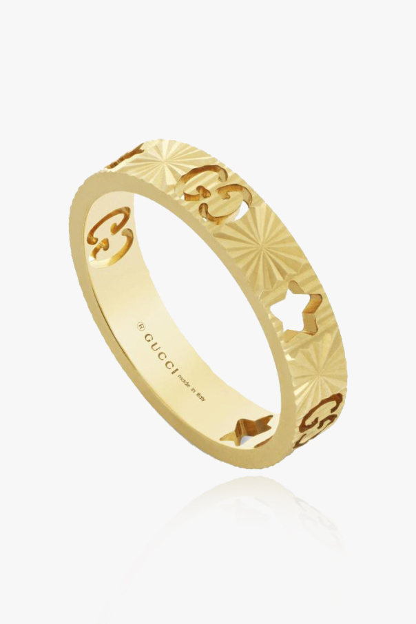 gucci czapka ‘Ikon Star’ ring in yellow gold