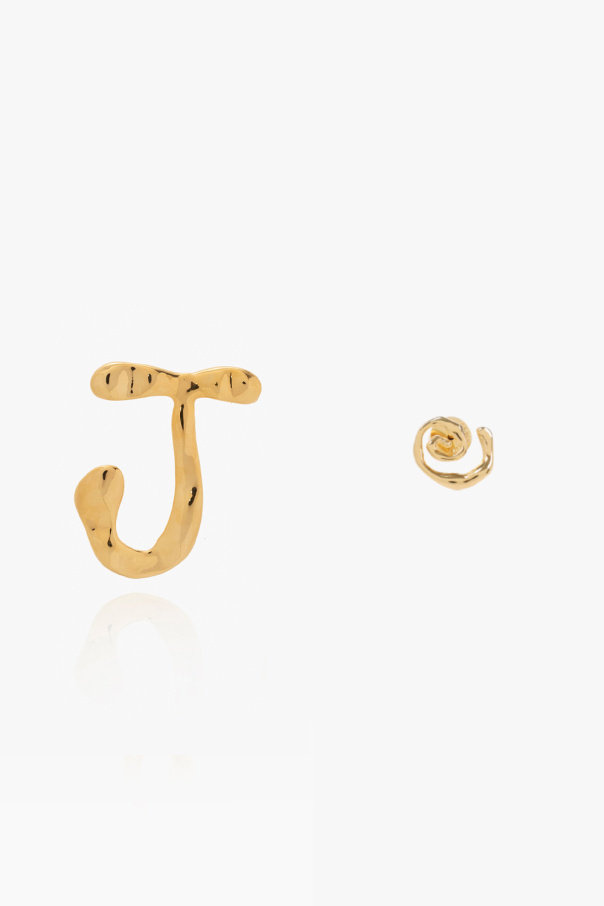 Jacquemus Asymmetric brass earrings