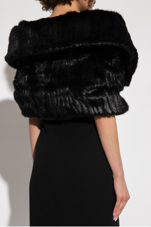 Versace BLACK Faux fur cape