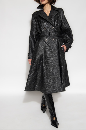 Trench coat with crocodile effect od Versace