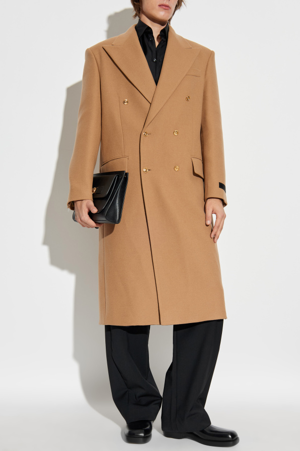 Versace Abrigo de lana con abertura única