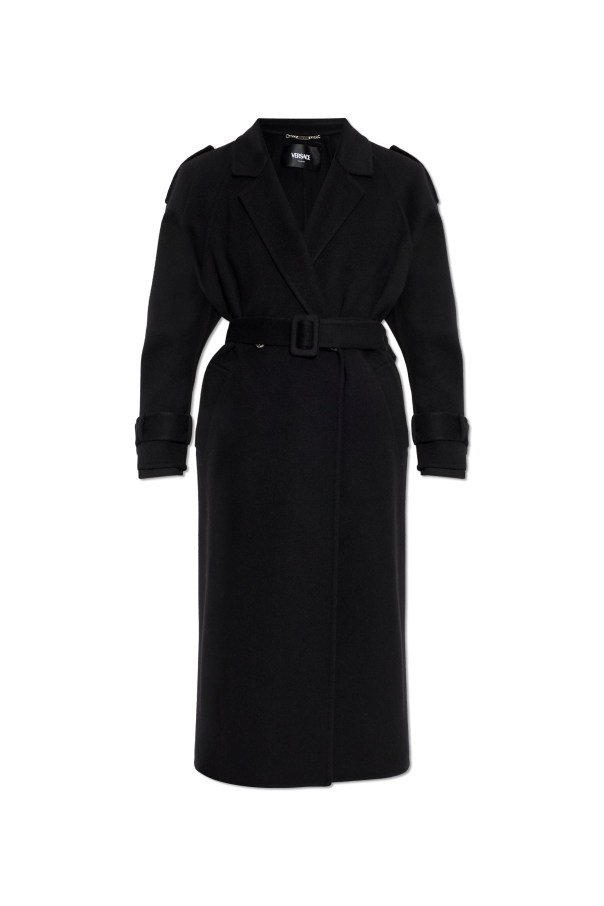 Double-breasted coat with belt od Versace