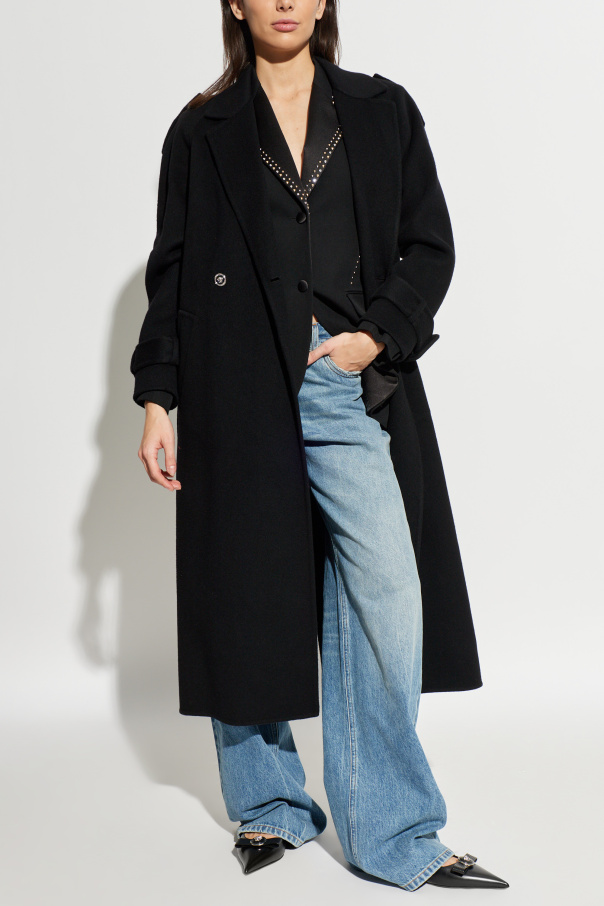 Versace Double-breasted coat with belt