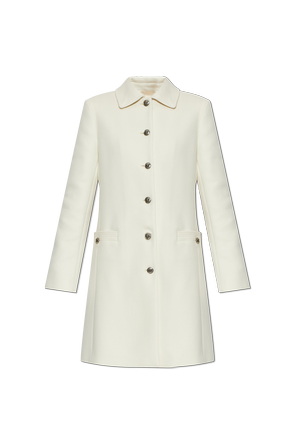 Wool coat with a single vent