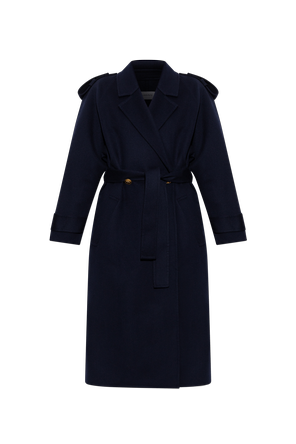 Double-Breasted Wool Trench Coat