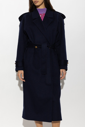 Versace Trench coat de lã cruzado