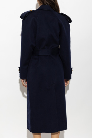Versace Trench coat de lã cruzado