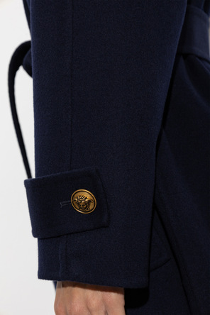 Versace Trench coat de lã cruzado