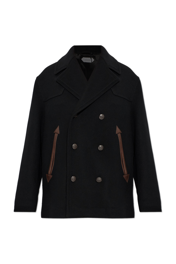 Wool coat with open lapels od Versace