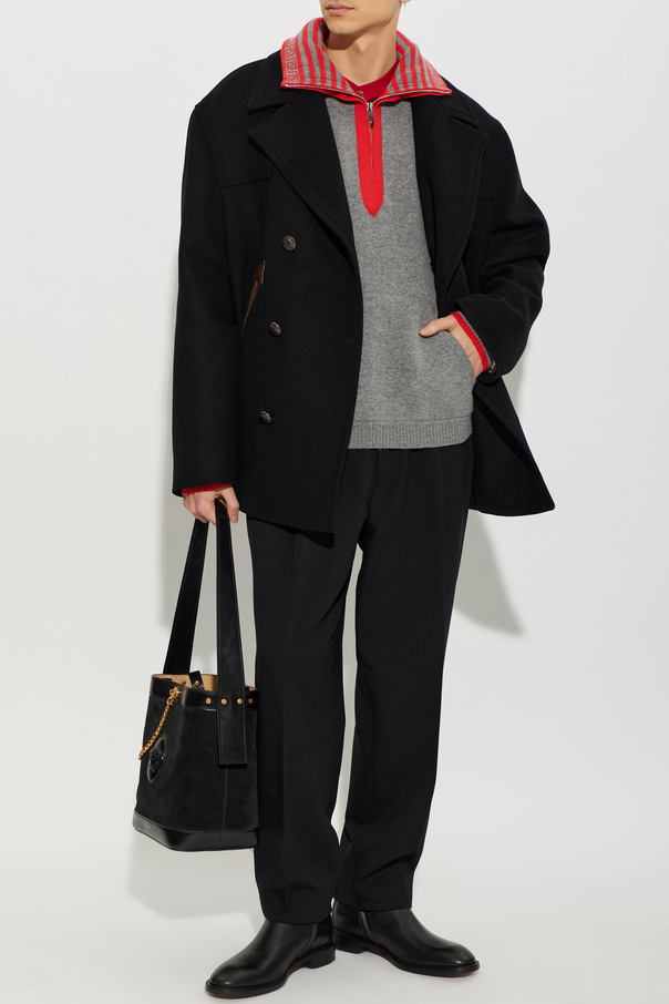Versace Wool coat with open lapels
