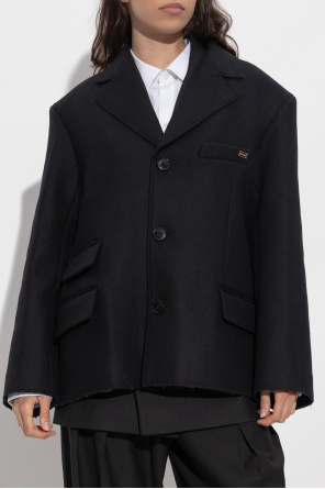 Victoria Beckham Kurzer Mantel mit unbearbeitetem Abschluss