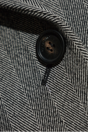 FERRAGAMO Wool coat with herringbone pattern