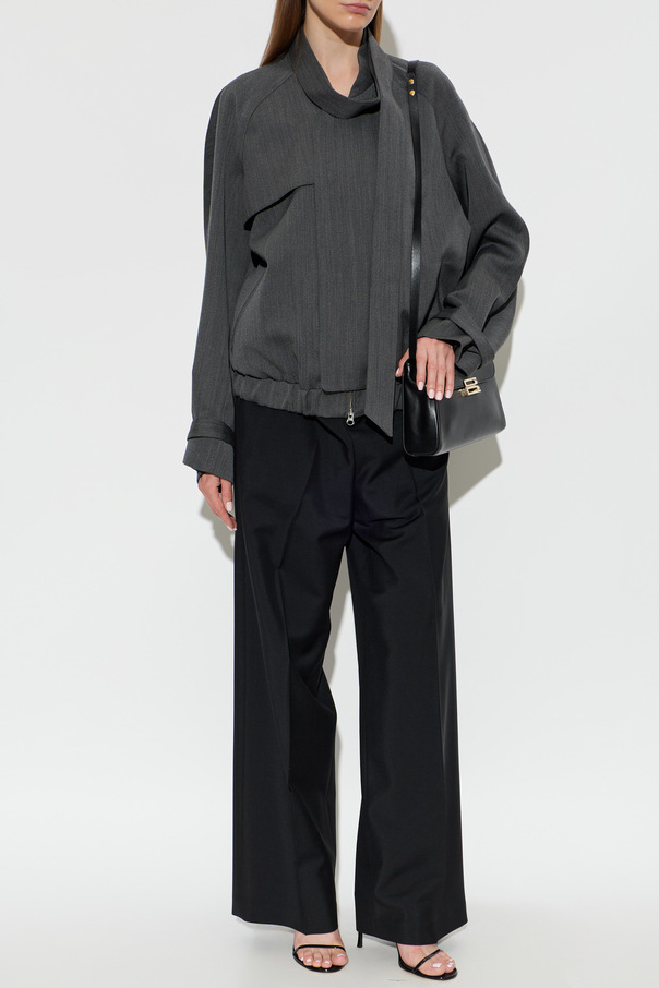 Victoria Beckham Wool jacket with decorative scarf