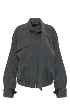 Wool jacket with decorative scarf