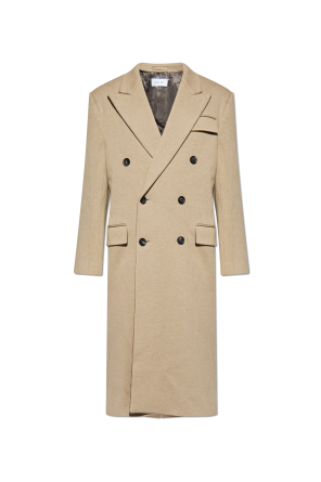 Wool coat with a single vent