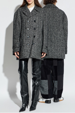 Double-breasted coat with herringbone pattern od Comme des Garçons Black