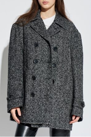 Comme des Garçons Black Doppelreihiger Mantel mit Fischgrätmuster