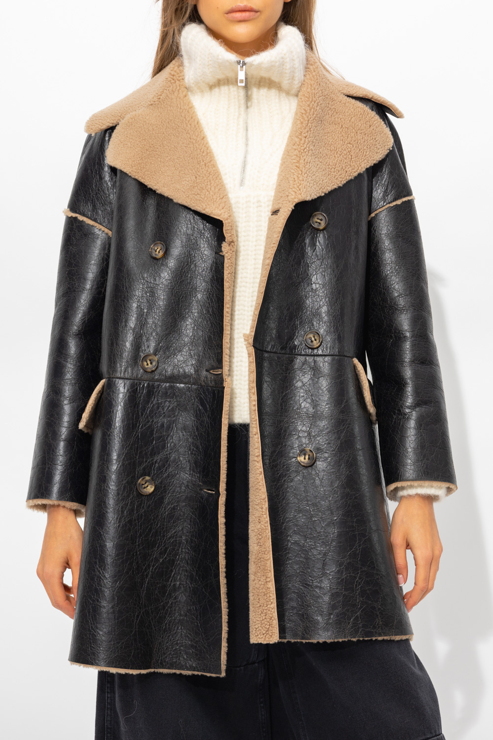 Red Valentino Shearling coat with vintage effect