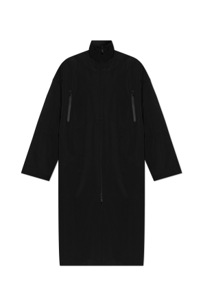 Coat with stand-up collar