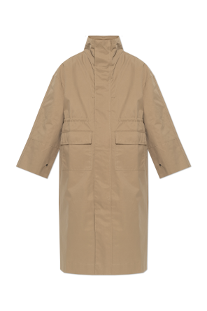 Coat with stand-up collar