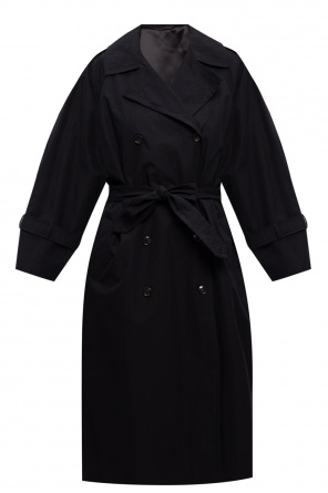 GANNI pointed-collar long-sleeve dress Black