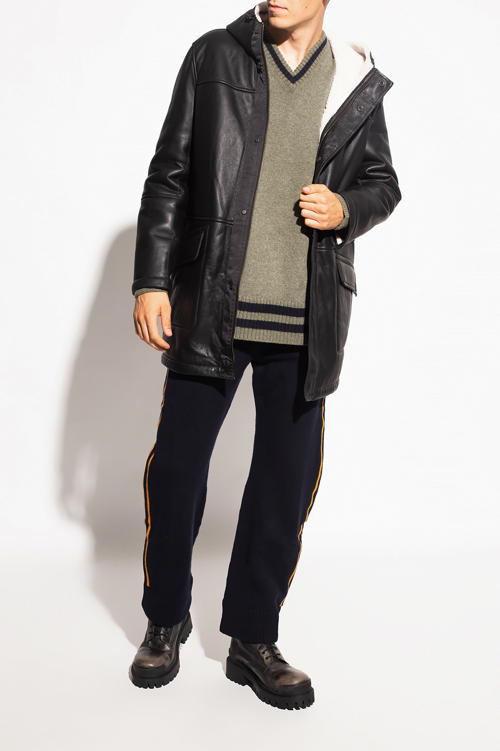 Yves Salomon Hooded shearling jacket