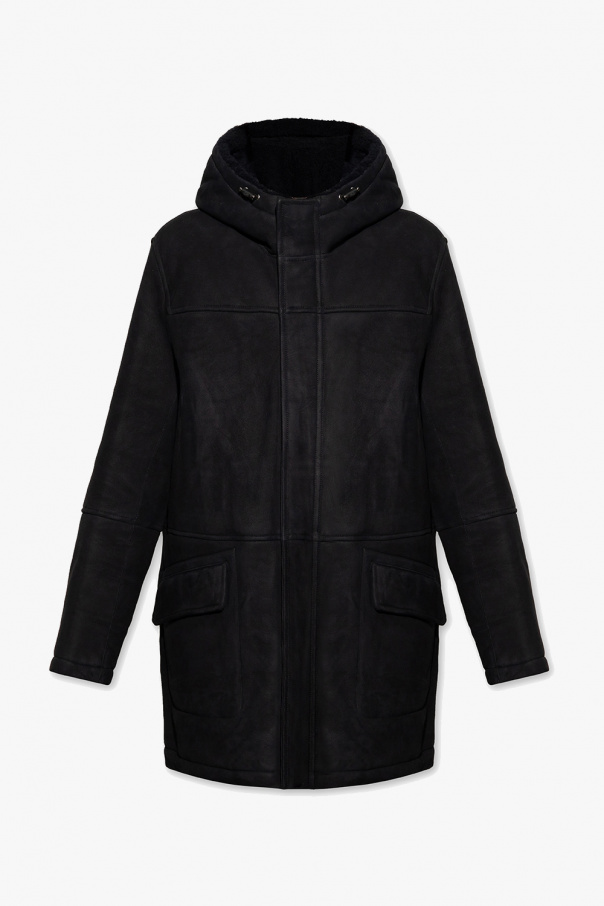 Yves Mochila salomon Hooded leather coat