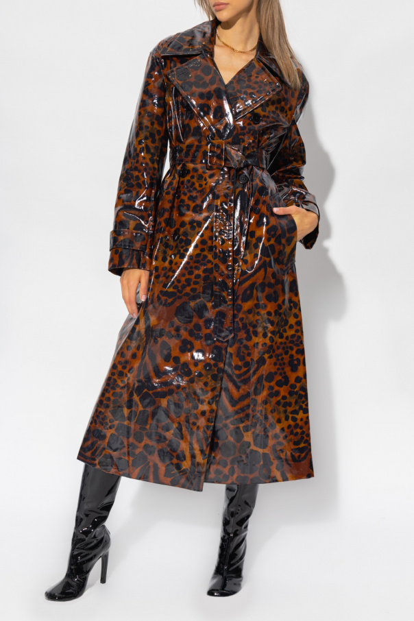 Dries Van Noten Vinyl coat with animal motif