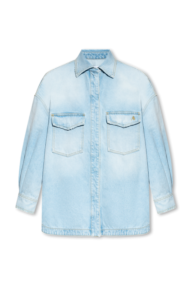 The Attico Oversize denim detail shirt