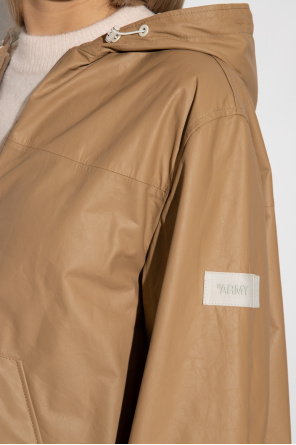 Yves Salomon short-sleeve Hooded reversible coat