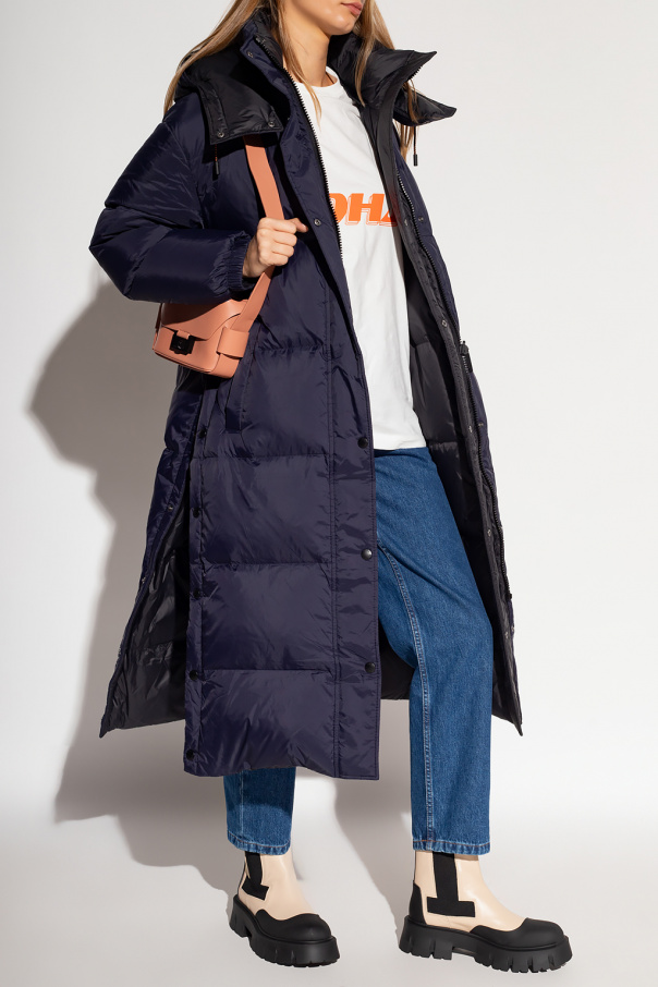 Yves Salomon Dwustronny płaszcz puchowy z logo