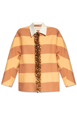 Short coat od Calvin Klein tied-waist cotton shirt