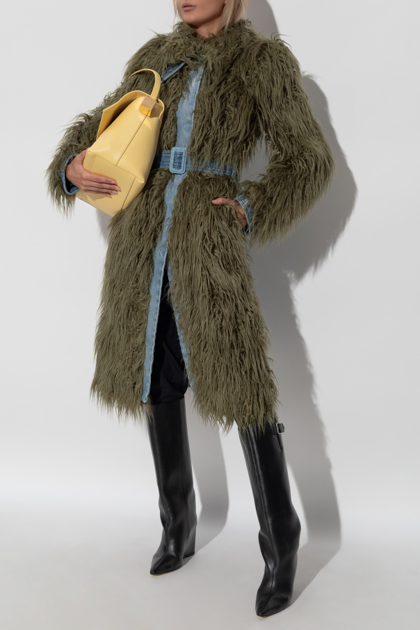 Dries Van Noten Coat Rangel finished with faux fur