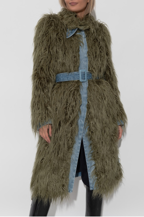 Dries Van Noten Coat Rangel finished with faux fur