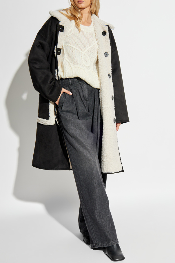 Munthe Reversible shearling coat with pockets