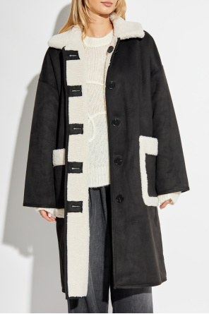 Munthe Reversible shearling coat with pockets