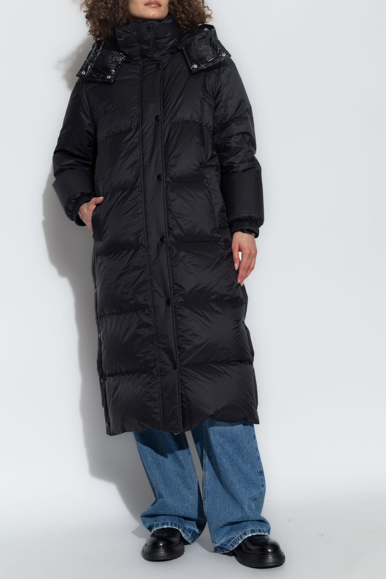 Yves Salomon Long reversible jacket with removable hood