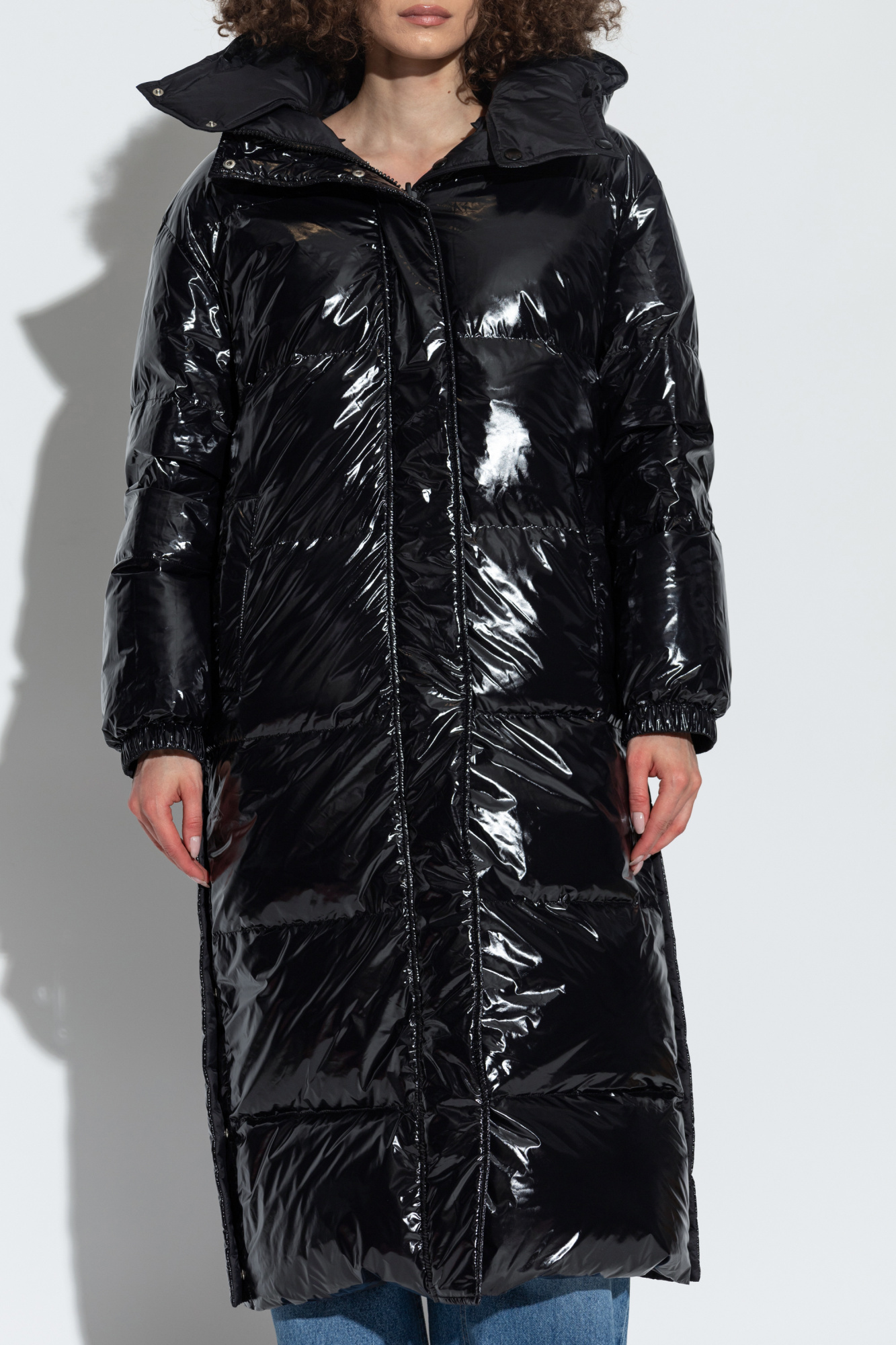 Yves Salomon Long reversible jacket with removable hood