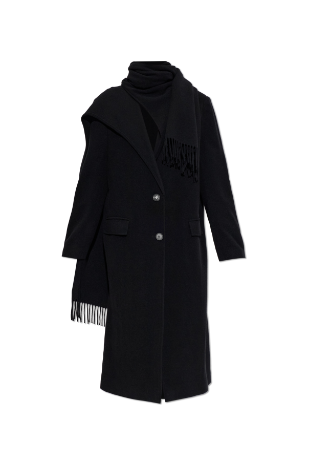Wool coat with attached scarf od The Attico