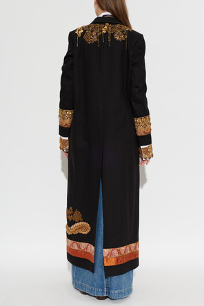Dries Van Noten Kabát ‘Richy’ s aplikacemi