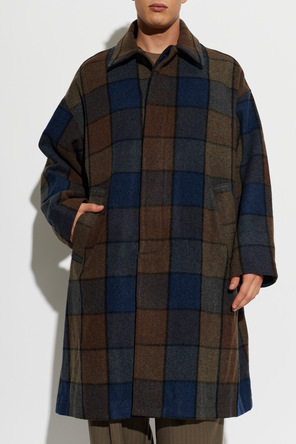 Song for the Mute Wool Coat with Check Pattern by Song for the Mute