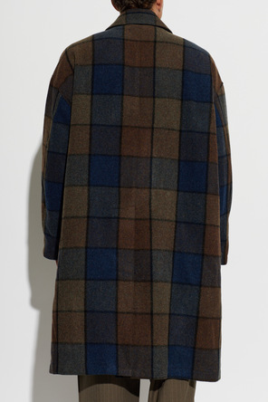 Song for the Mute Wool Coat with Check Pattern by Song for the Mute