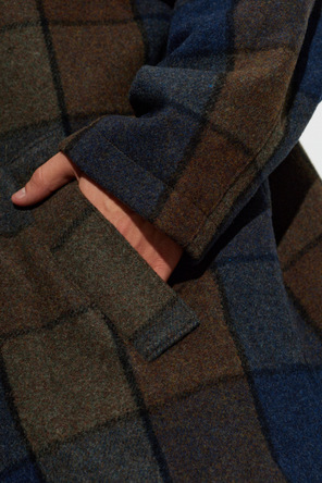 Song for the Mute Wool Coat with Check Pattern by Song for the Mute